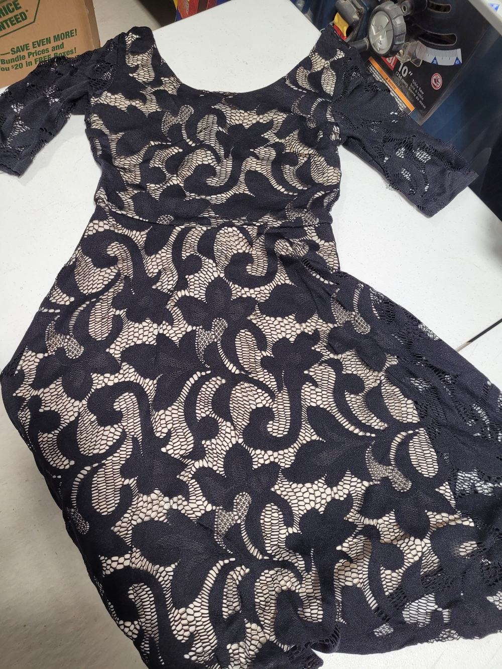 Soprano Black Lace Dress with Nude Lining